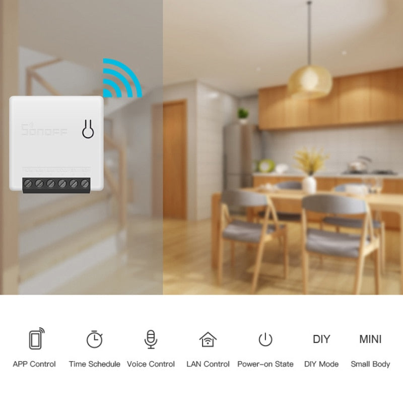 Mini interruttore Wi-Fi con telecomando Ewelink