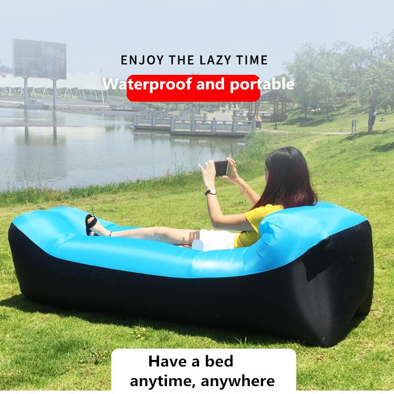 2019 Trend Outdoor Products Fast Infaltable Air Sofa Bed Good Quality Sleeping Bag Inflatable Air Bag Lazy bag Beach So 240 * 70cm