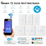 TX T2 EU US Smart Wifi Touch Wall Light Switch With Border Smart Home 1/2/3 Gang 433 RF/Voice/APP Control Works With Alexa