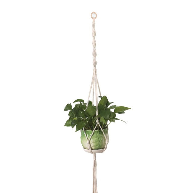 handmade macrame plant hanger flower/pot hanger pot tray for wall decoration country/garden pot tray for plant