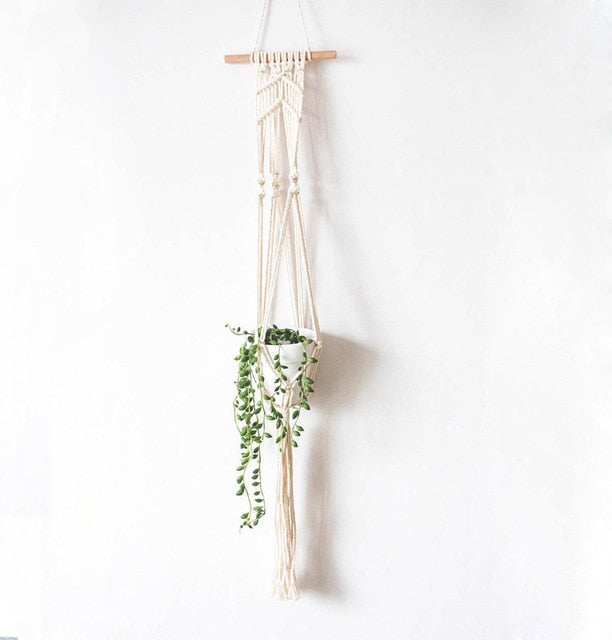 handmade macrame plant hanger flower/pot hanger pot tray for wall decoration country/garden pot tray for plant