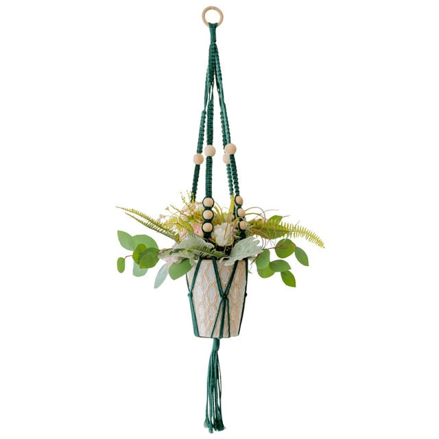 handmade macrame plant hanger flower/pot hanger pot tray for wall decoration country/garden pot tray for plant