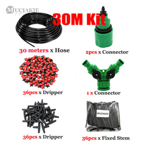 MUCIAKIE 50M-5M DIY Drip Irrigation System Automatic Watering Garden Hose Micro Drip Watering Kits with Adjustable Drippers