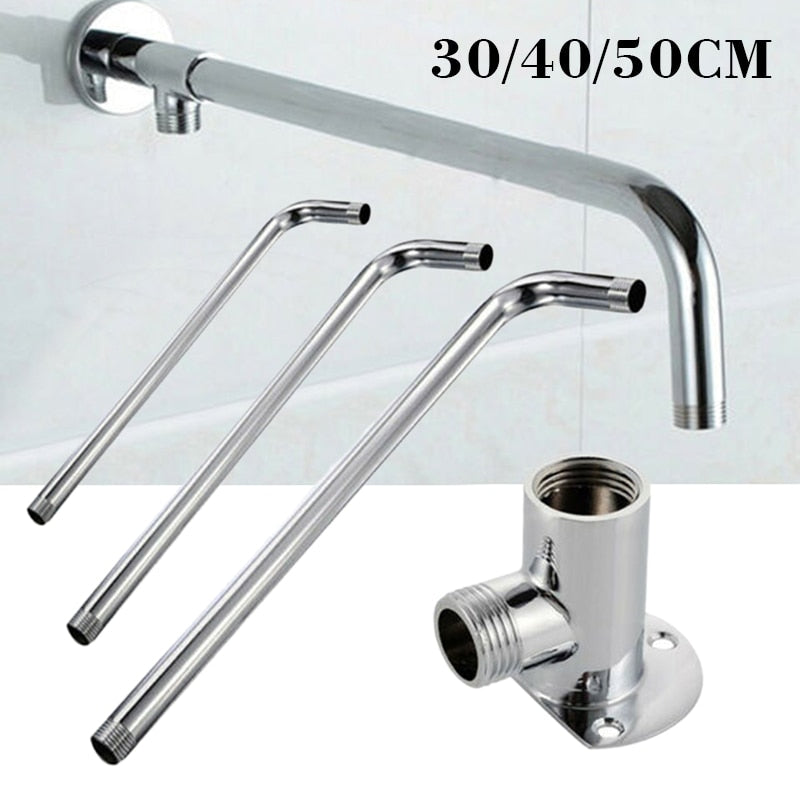 Wall Shower Arm Shower Head Extension Pipe 30cm/40cm/50cm Stainless Steel Arm Bracket for Bathroom Home Accessories